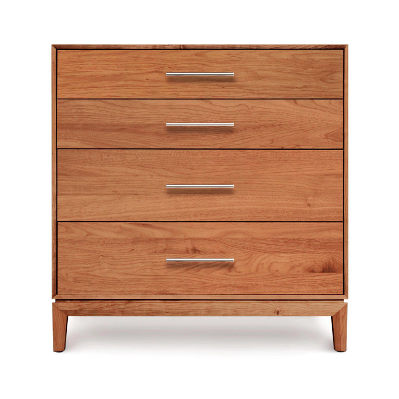 Mansfield Solid Wood 33.5'' W 4 - Drawer Dresser, Natural Cherry