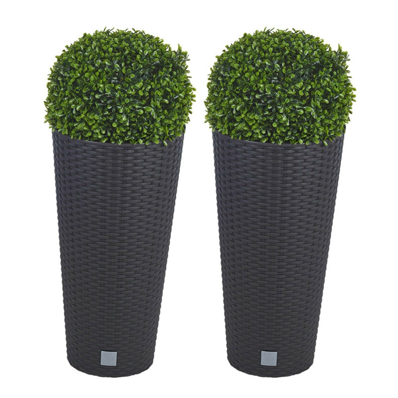 Fok Pot Planter, Black, Set of 2