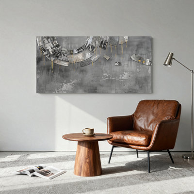 Ensemble de 1 tableau abstrait en métal et en toile