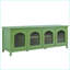Meuble télé | 71 pouces vert antique | Pin massif | Verre Changhong | Taille du téléviseur: 70 à 79 pouces