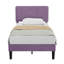 Ensemble de 2 lit plateforme tapissier simple, cadre de lit en velours avec tête de lit ajustable à canal vertical, support de lattes en bois, aucun sommier requis, silencieux, mauve-120238265