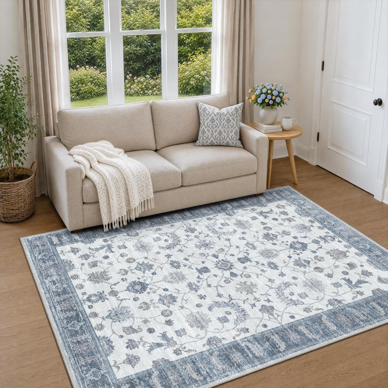 Vintage Look 90cm X 150cm Area Rug, Blue