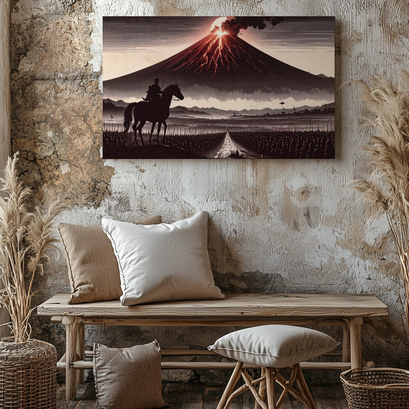 Toile apocalyptique «Cavalier et monochrome», art mural, H 9 po x l 12 po