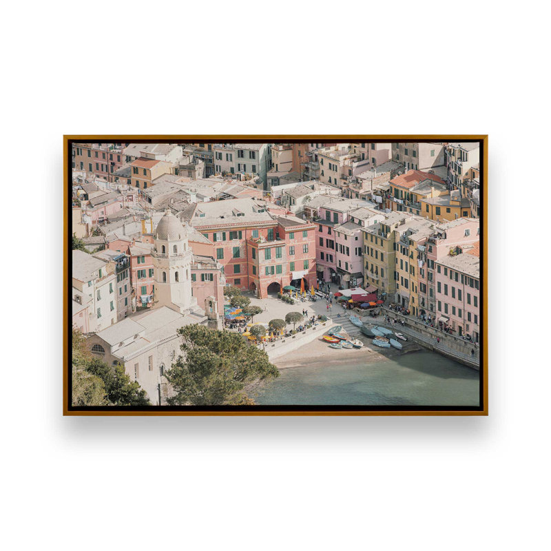 Impression sur toile Riviera Radiance, H 20,75 po x l 30,75 po x P 1,75 po, Cadre doré poli