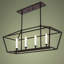Luminaire suspendu pour îlot de cuisine 4 lumières, lustre de salle à manger de ferme sur table, structure géométrique à cage ouverte avec finition bronze huilé et base d'ampoule E12