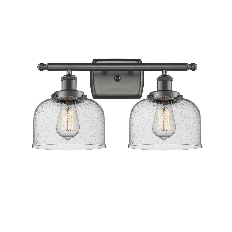 Éclairage pour meuble-lavabo de 8 po à 2 lumières Ballston Urban Bell, Incandescente , Grainé, Bronze frotté à l'huile