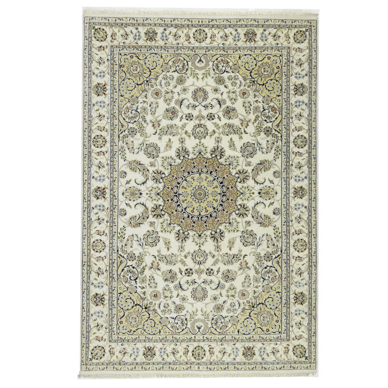 Tapis crème crème 7 x 10 Indo-Nain
