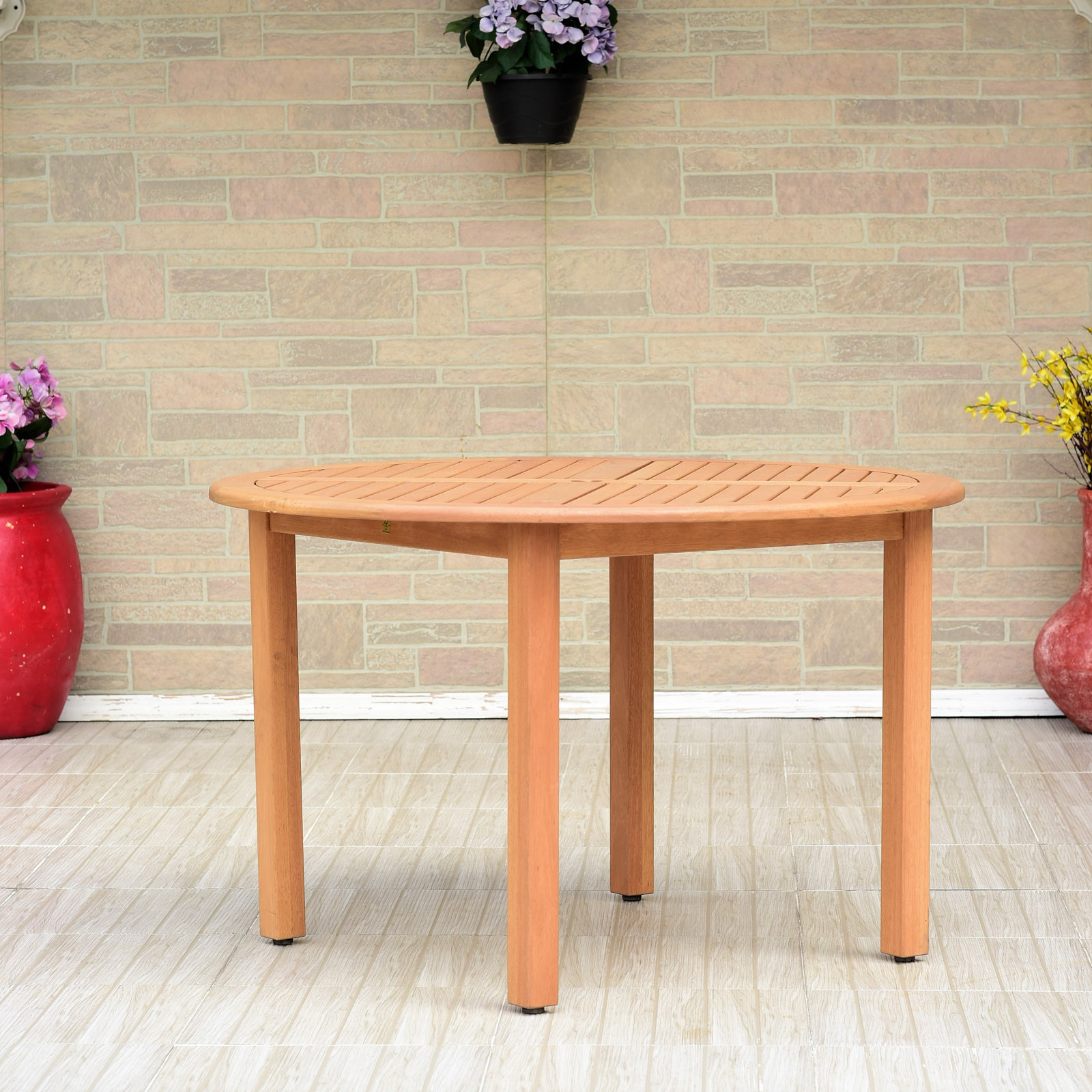 Alyisa Teak Finish Outdoor Furniture Dining Table