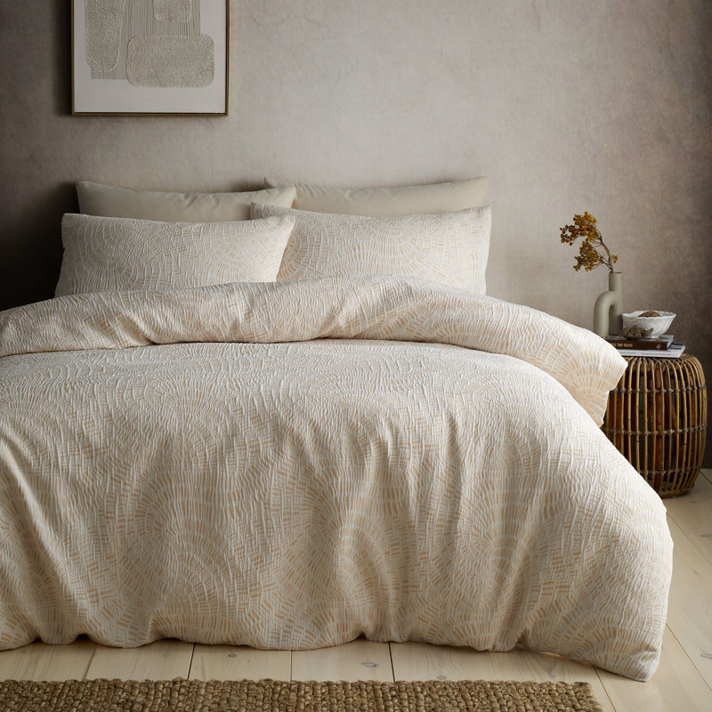 Fossil Jacquard Polyester Geometric Shapes Duvet Cover Set, Double