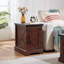 Table de bout Farmhouse Table de chevet rectangulaire Farmhouse Table de bout avec porte de grange et tablette de rangement réglable-883695405