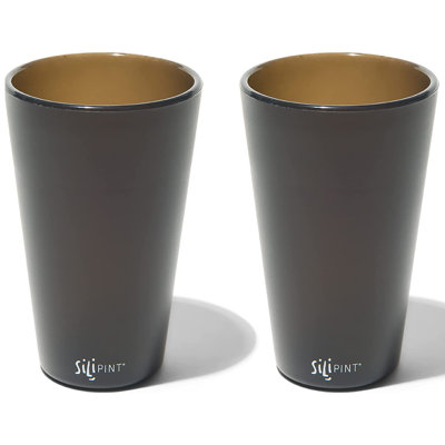 Silipint: Verres à pinte en silicone: Paquet de 2 tasses à glaçons réutilisables incassables de 16 oz
