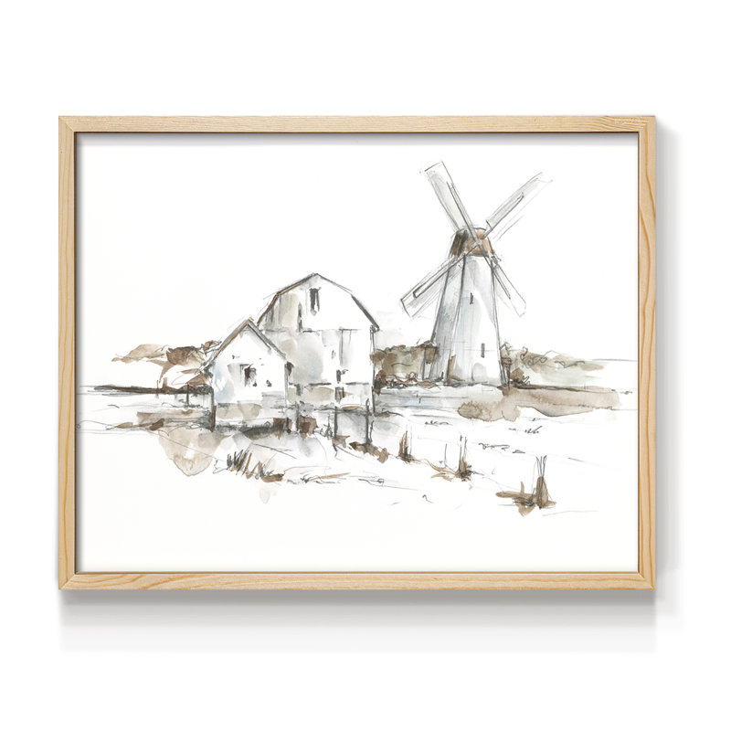 Old Mill Farm I -Framed Print - Restickable, 8" H x 10" W, Natural