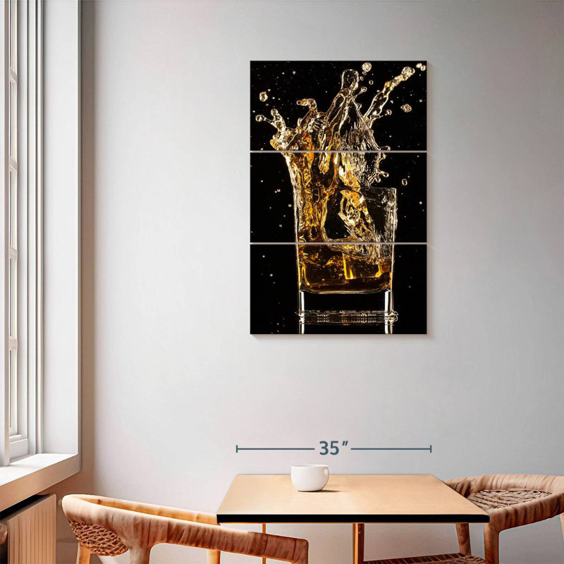 Yarlin Splashing Iced Whiskey, 57" H x 36" W