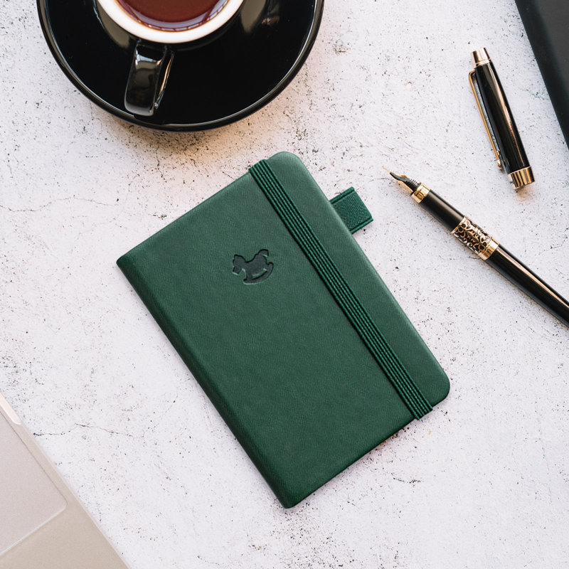 un bloc-notes petit bloc-notes portable poche épaisse mini A6 anglais livre pratique, Army Green