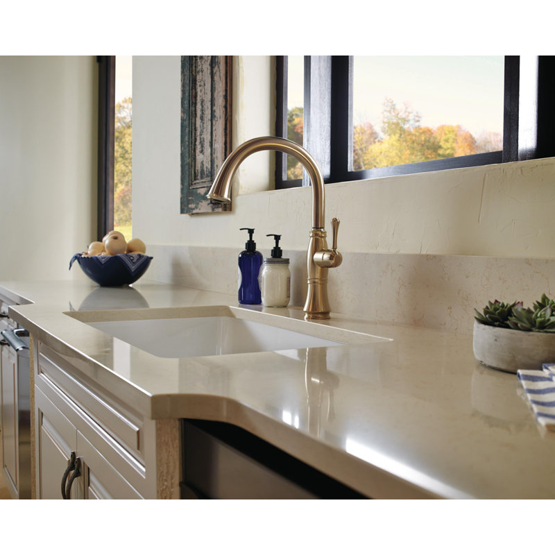 Cassidy Single Handle Kitchen Faucet with Diamond Seal® Technology and With Accessories, Polished Nickel