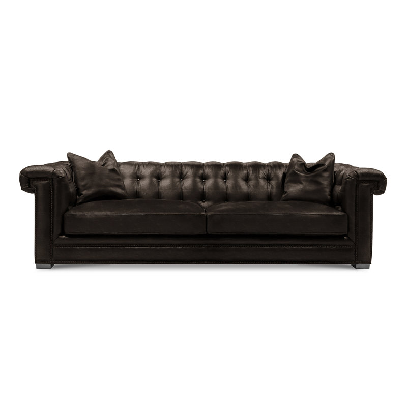 Surrey Leather Sofa, Blue Moon (Cartier), Nutmeg