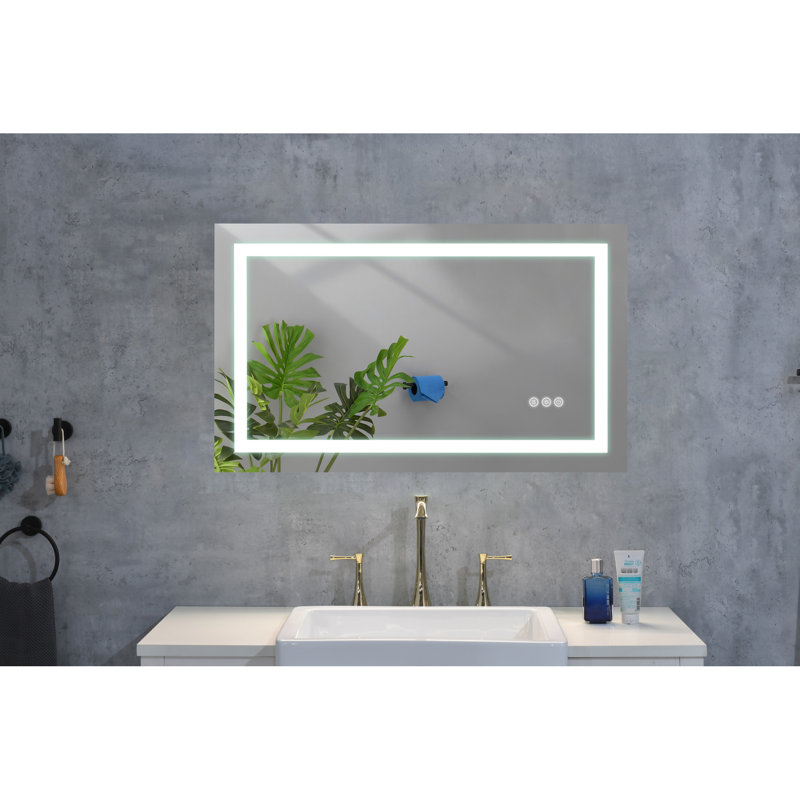 Led Wall Mirror 40"x24" Bathroom - Fog, Dimmable, 3 Colours, Memory Feature, Vanity Fog Colour Options, Memory, Mounted