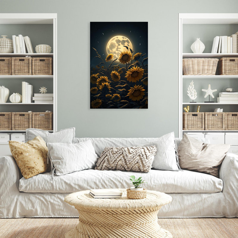 «Sunflowers 3 Under the Mooonlight», impression sur toile tendue, H 36 po x l 24 po x P 1,25 po