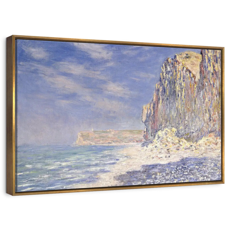 Falaises près de Fecamp, 25 po x 17 po, Cadre flottant doré