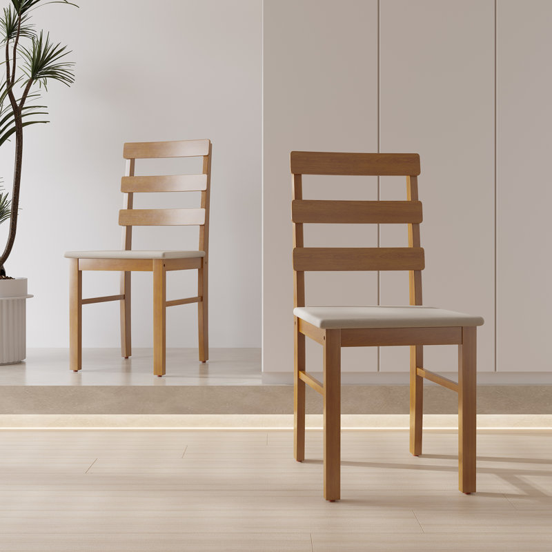Scandinavian Style Dining Chair With Upholstered Seat, Teak