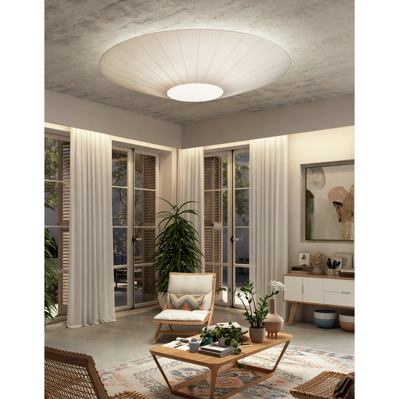 Siam 6 - Light Semi Flush Mount, White Translucent Ribbon