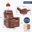Fauteuil inclinable manuel pivotant en cuir avec massage thermique-661242061
