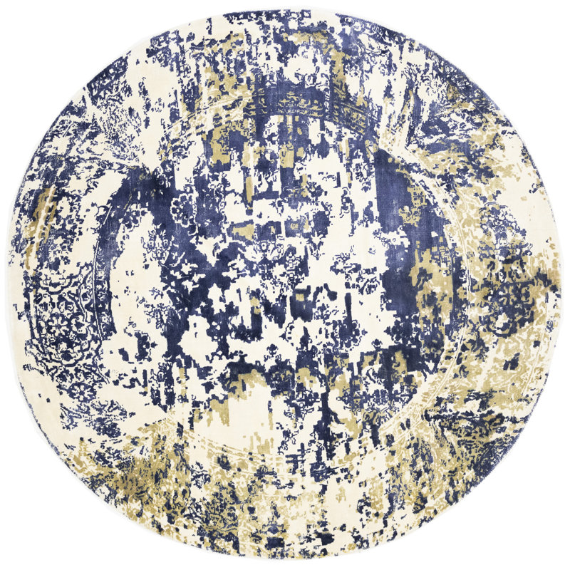 	 Tapis floral moderne délavé à la main 6 x 6