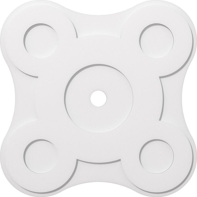 Diamètre intérieur de médaillon contemporain en PVC de 3 pi Luna de qualité architecturale, H 36 po x l 36 po x P 1 po
