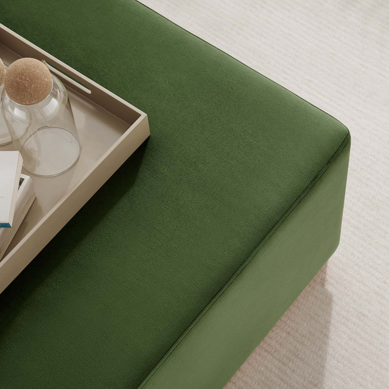 Modway Tilden Upholstered Ottoman, Moss Green Velvet
