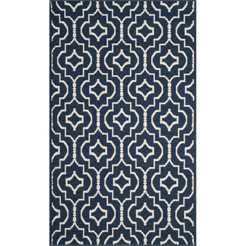 Rennie Hand Woven Cotton Geometric Rug, Rectangle 8' x 10'