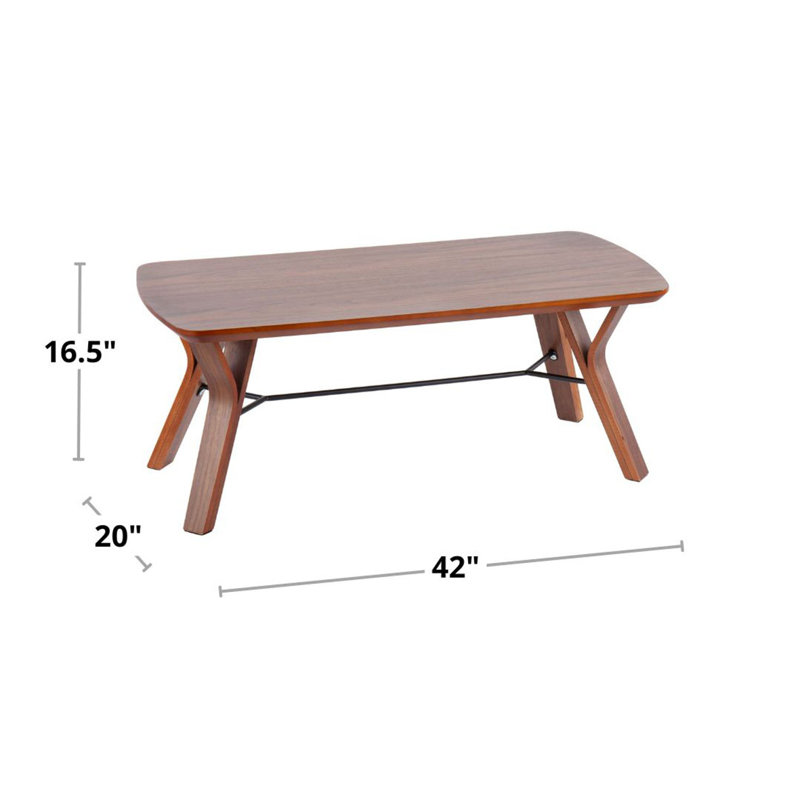 Table basse Fayette, Bois brun