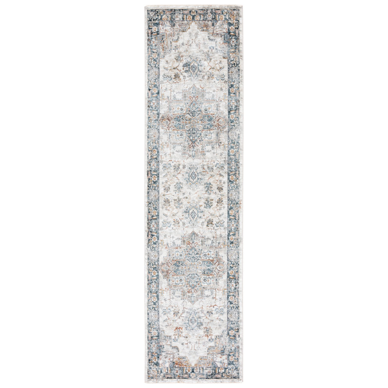 Tapis ivoire / bleu clair Dream 723, Tapis de couloir 2 pi x 8 pi