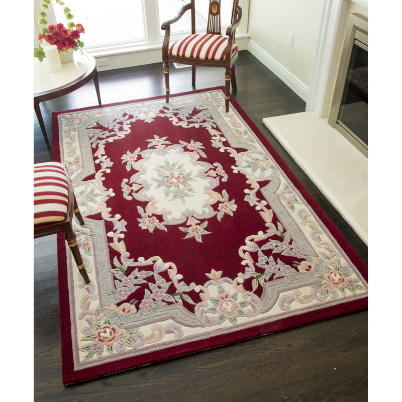 Tapis traditionnel bourgogne Aubusson, Rectangle 4pi x 6 pi