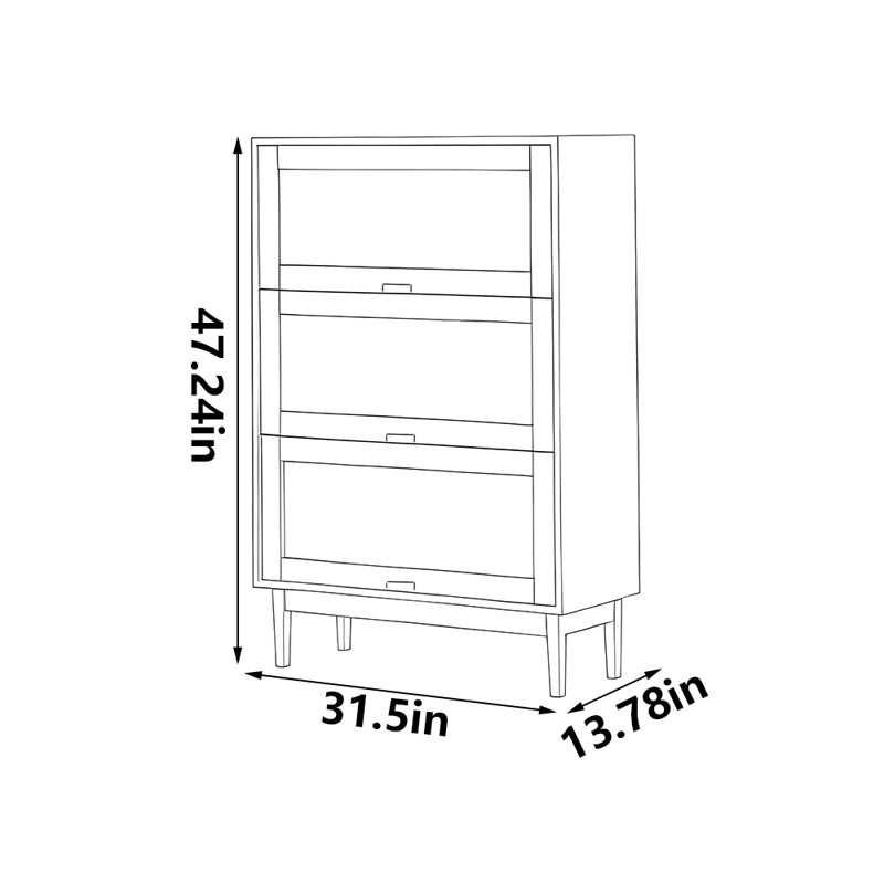 Lyncolle, (3 tablettes) H 47,24 po x l 31,5 po x P 13,78 po, Marron foncé
