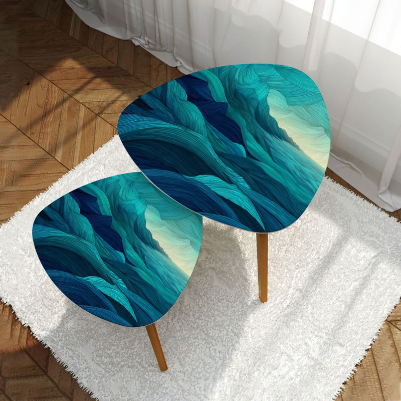 Ensemble de 2 tables basses gigognes Triangle