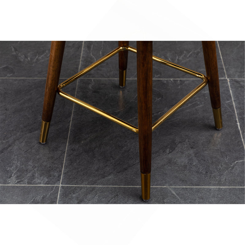 Ensemble de 2 tabourets de comptoir Mid-Century, Jaune