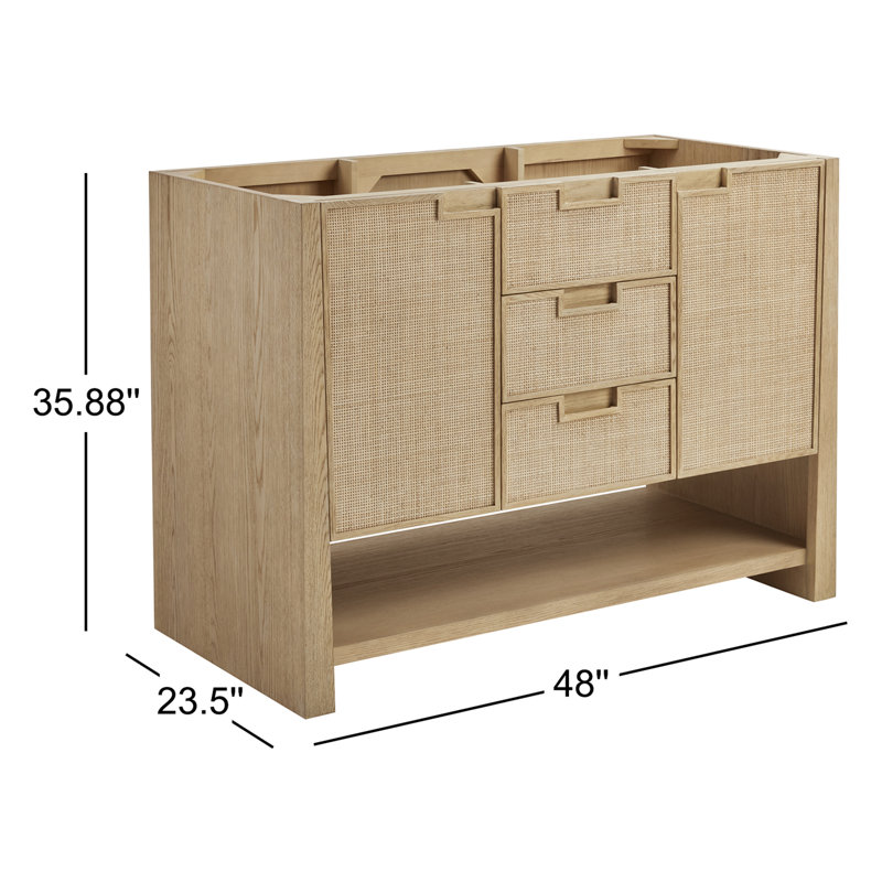 Solene 48'' W Single Vanity, White Zeus Quartz, Widespread