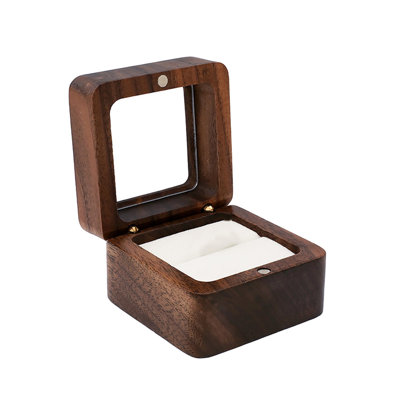 Valentines Day Decorations Ring Box  Jewelry Box Wooden Ring Box  Engagement Ring Box with 1 Slot Wedding Ring Box for Ring  Elegant and Retro Ring Box for  Wedding Proposal