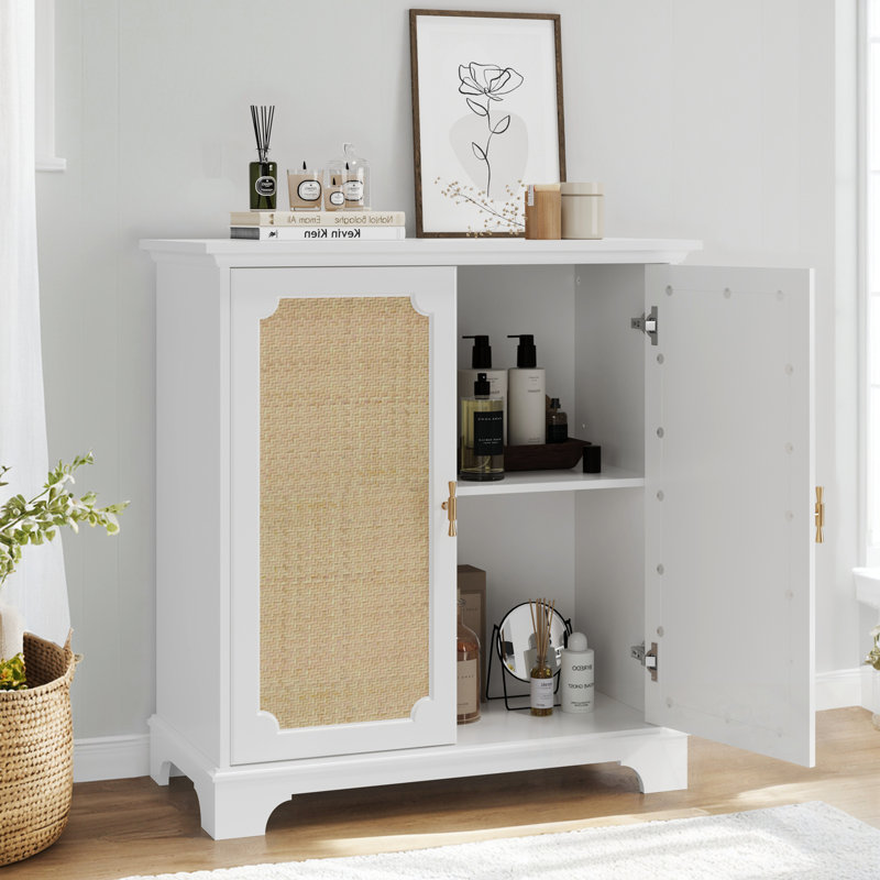 Vong With Rattan Decorated Doors and metal handles
