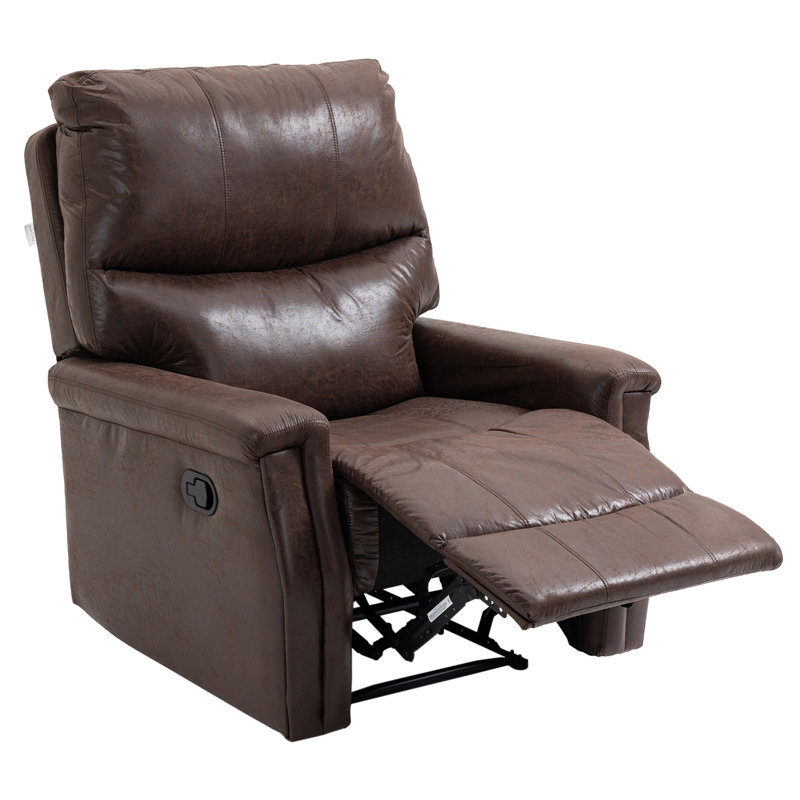 Fauteuil inclinable manuel en microfibre, Microfibre / microsuède chocolat
