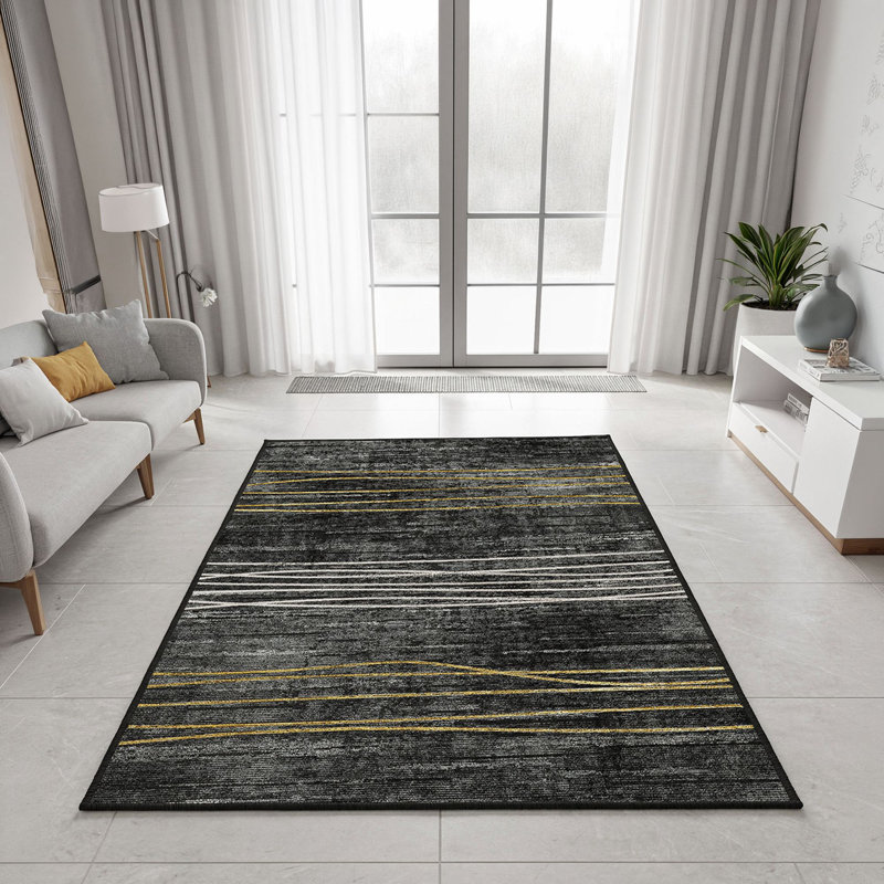 Antibacterial Non-Slip Carpet, 100% Polyester, 47.2 x 70.9 Inches | Eco-Friendly, Machine Washable, 650 g/m², 0.2 in Pile Height, Digital Print Design | Durable & Stylish Floor Covering for Home & Office