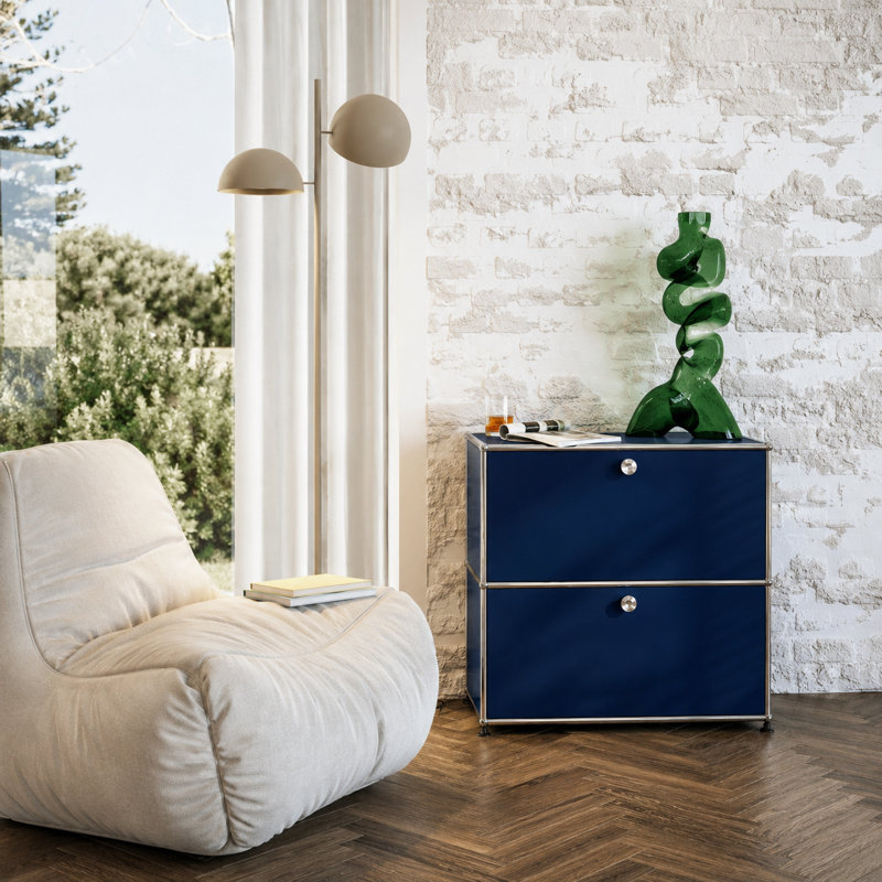 Armoires de bureau modulaires en métal avec tablettes réglables, Blue