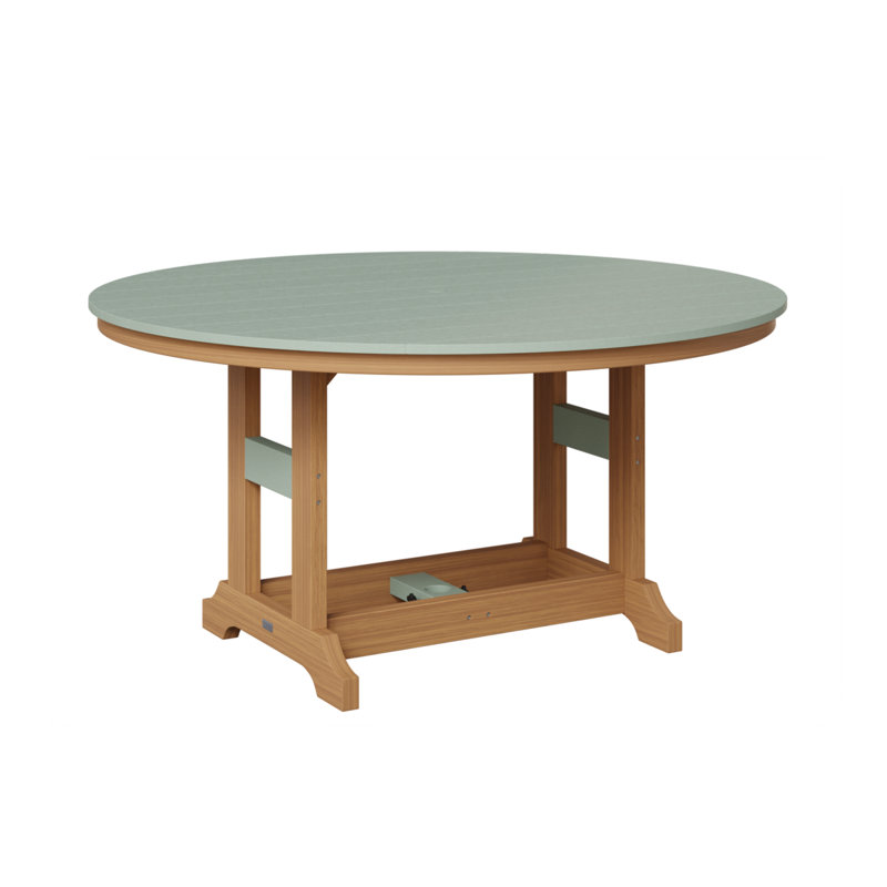 Garden Classic Outdoor Round Bar Table, Seashell, Weatherwood