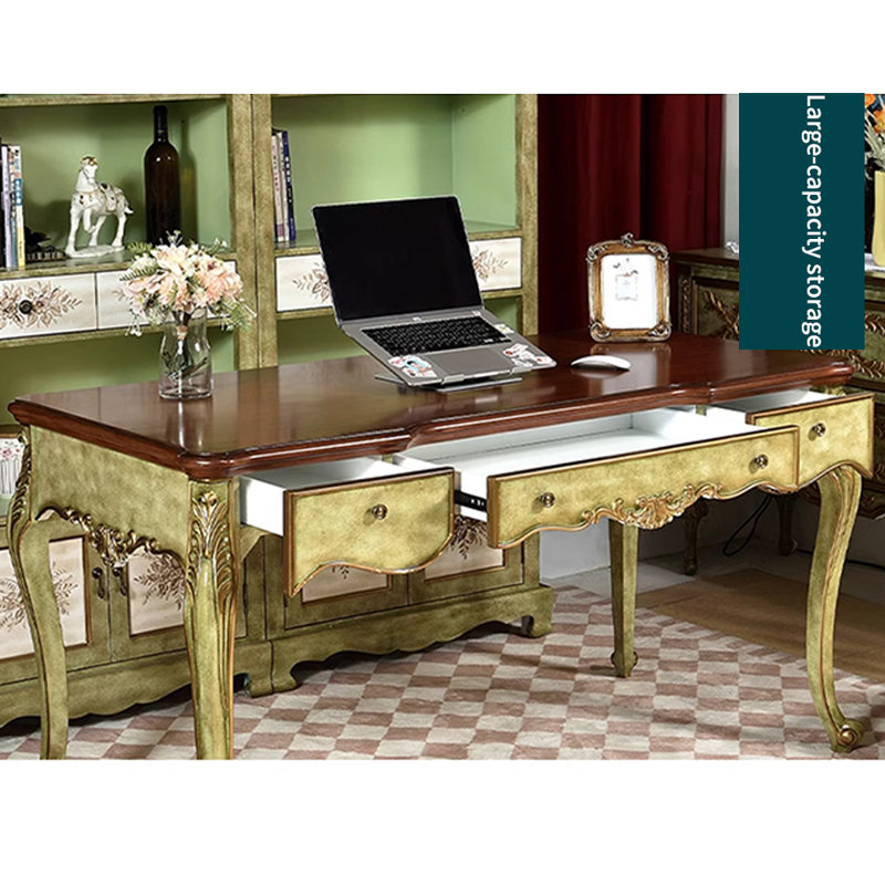 Bureau luxueux de style champêtre américain