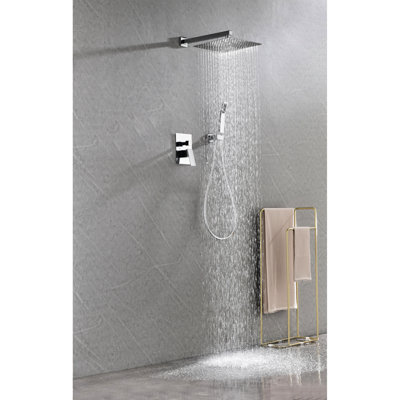 Douche de pluie murale de 12 po - Laiton forgé simulant la dureté des pluies naturelles