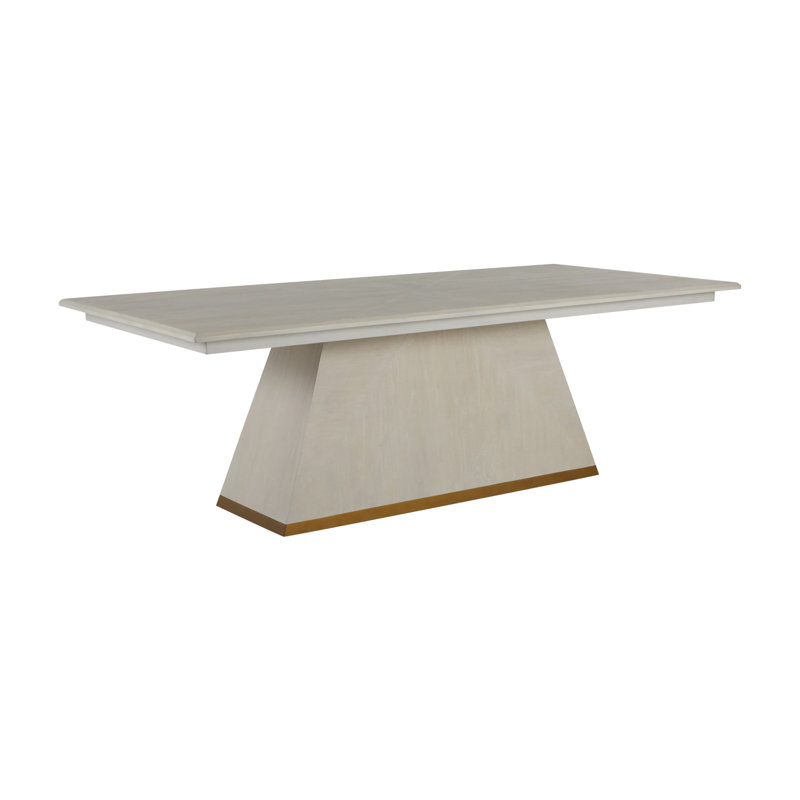 Cerused White and Gold Mahogany Dining Table