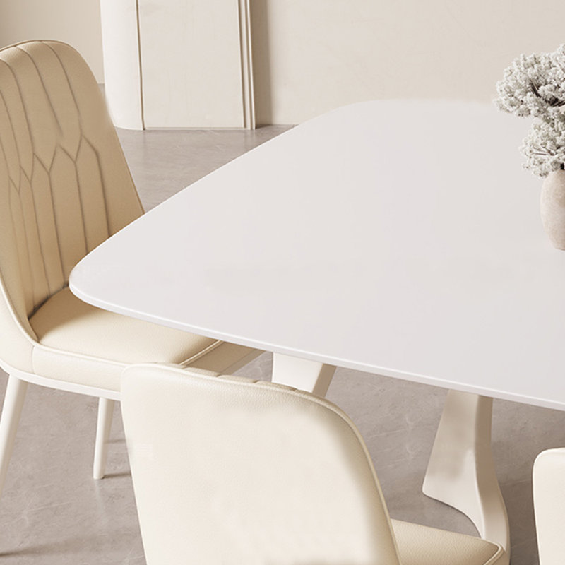 Élégant ensemble de table et de chaises en acier inoxydable, H 29,52 po x L 78,74 po x l 35,43 po