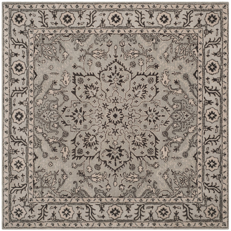 Evans Hand Tufted Wool Oriental Rug, Square 6'