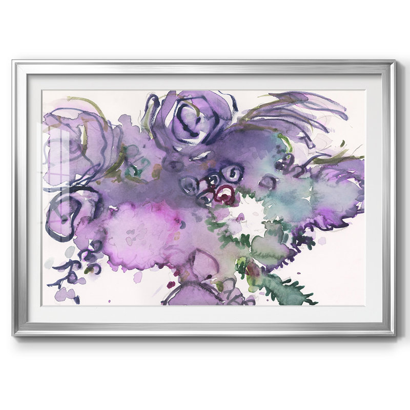 Lavande florale Splendor II - encadrée, impression encadrée avec biseau mat et verre, Argent, H 27 po x l 39 po x P 1,5 po
