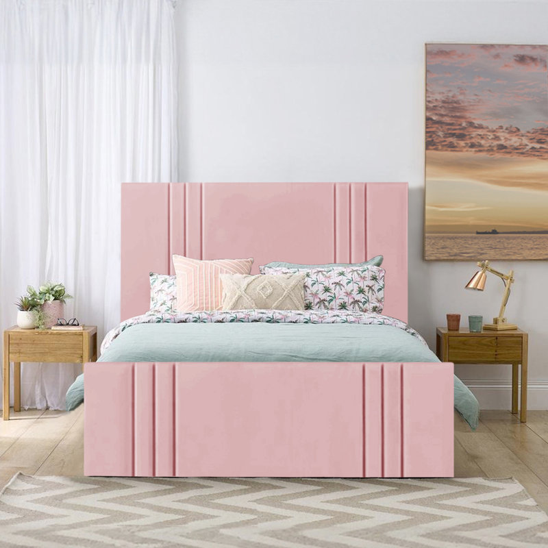 Mishayla Storage Bed, 135 x 190 cm, Pink